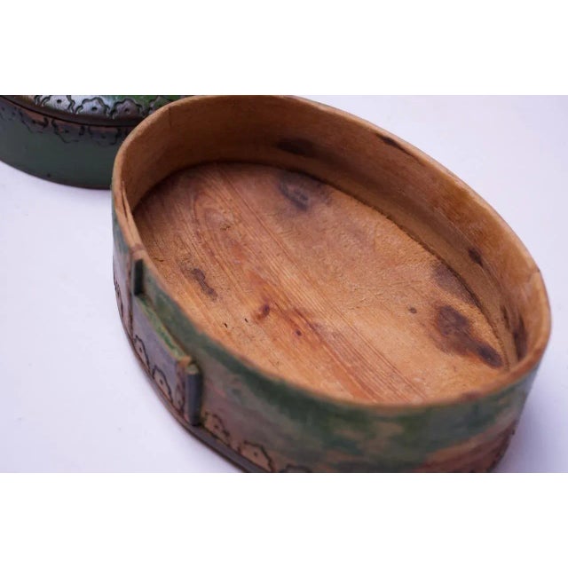 Wood 1930s Folk Art Wood-Burned and Hand-Painted Soap Box For Sale - Image 7 of 13