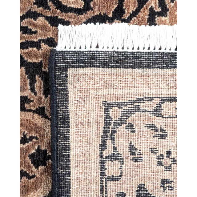 2000 - 2009 Mogul, One-of-a-Kind Hand-Knotted Runner Rug - Black, 2' 7" x 13' 10" For Sale - Image 5 of 8