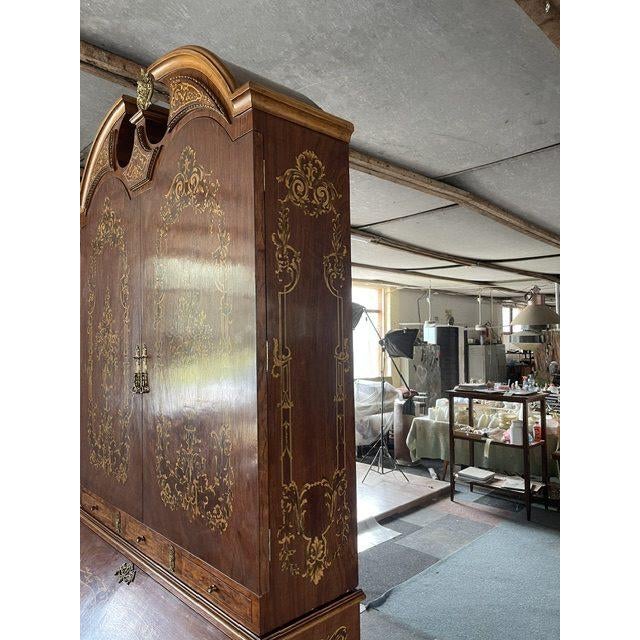 Egyptian Secretaire in Wood and Brass For Sale - Image 3 of 18