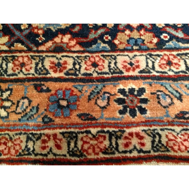 Vintage Persian Malayer Rug, Hand-Knotted Wool, Geometric Pattern, 3x4, Navy & Red For Sale - Image 13 of 14