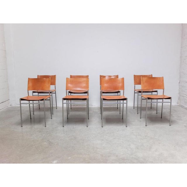 SE06 Chairs in Natural Leather by Martin Visser for 't Spectrum, 1967, Set of 8 For Sale - Image 6 of 18