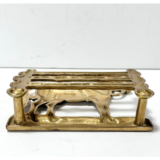 Vintage Brass Horse Letter Holder Mail Rack Equestrian Desk Decor Perseverantia Omnia Vincit For Sale - Image 9 of 9