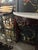 Brown 1970s Dark Wooden Oval Mirror and Console Table With Marble Top Pair For Sale - Image 8 of 11