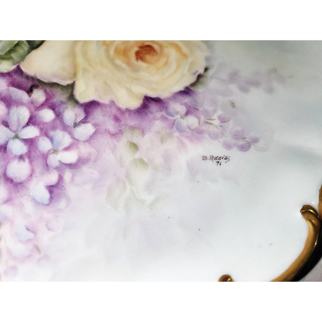 1960s Hand Painted Porcelain Charger, Signed For Sale - Image 5 of 8