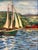 Vintage Signed Maritime Harbor Oil Painting by P. McIsaac For Sale - Image 4 of 10