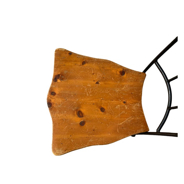 Mid 20th Century Mid 20th Century Rustic Modern Iron & Live Edge Wood Dining Chair – Industrial Artisan Style For Sale - Image 5 of 7