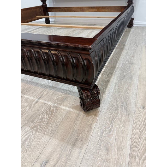 Attributed to Lane Home Furnishing National Geographic Collection King Size Bed ( with missing marker label) Constructed...