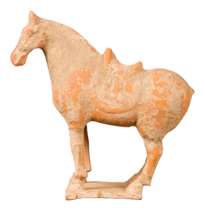 Chinese Tang Dynasty Period Mingqi Terracotta Horse with Original Pigmentation