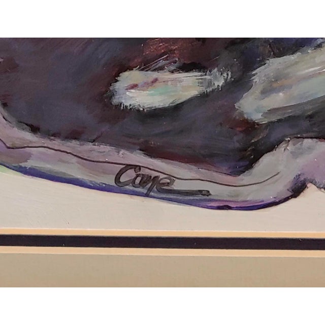 "Black & White Cows and Magpie Bird" Painting by Marianne Cone For Sale - Image 4 of 9