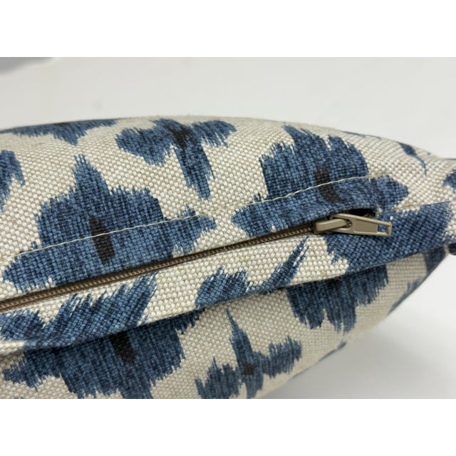 Bespoke Blue + Ivory Ikat Throw Pillows, Pair For Sale - Image 12 of 12