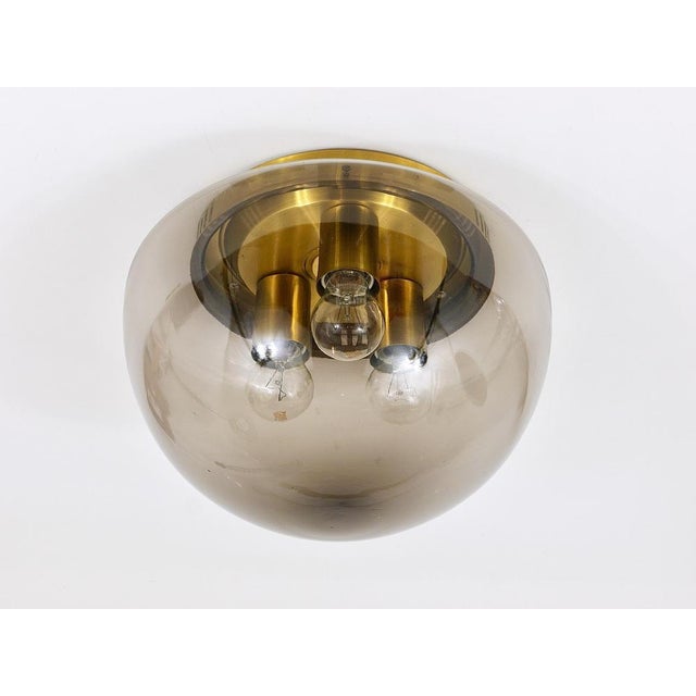 Mid-Century Glass Globe Flushmount from Peill & Putzler, Germany, 1970s For Sale - Image 4 of 14