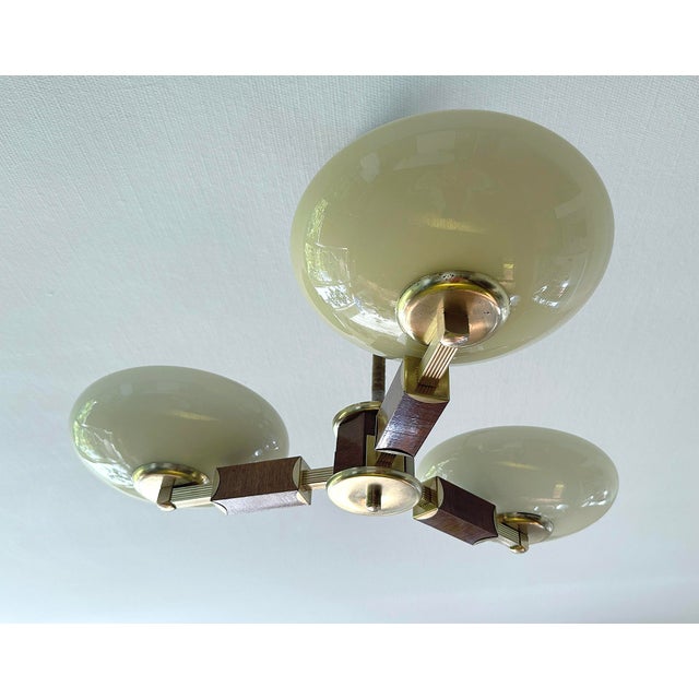 Art Deco Wood and Glass Pendant Light, 1930s For Sale - Image 12 of 18