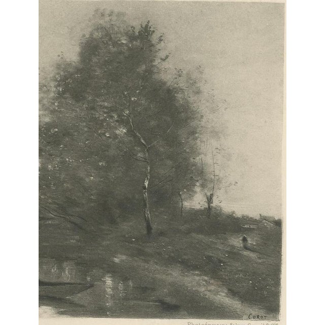 19th Century After Corot, River Landscape with Boatman and Cows, 1880, Etching For Sale - Image 5 of 9