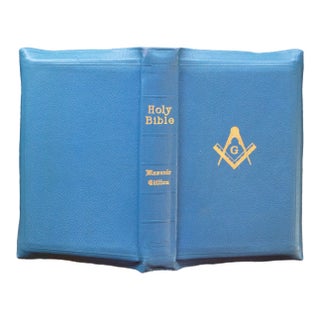 C. 1930-1940s Masonic Edition of the Holy Bible in Original Box, Windsor Lodge, Embossed Sealed, Numbered and Signed For Sale