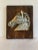 A handsome and weathered Pewter Horse Head Sculpture mounted on wood. Circa Mid 20th Century. No markings. This is a three...