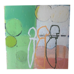 Abstract Mixed Media Painting on Board by Artist Jonczyk, 32” X 32”