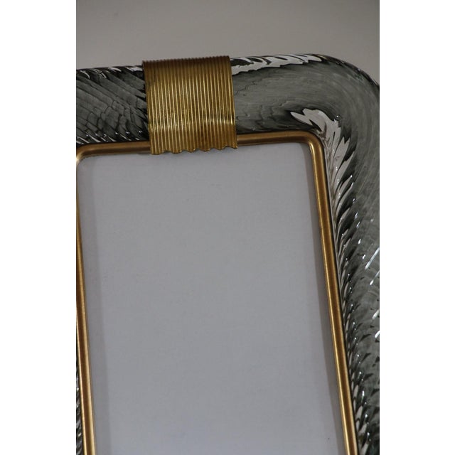 Charcoal Smoked Grey Murano Glass Photo Frame, 2000s For Sale - Image 8 of 17