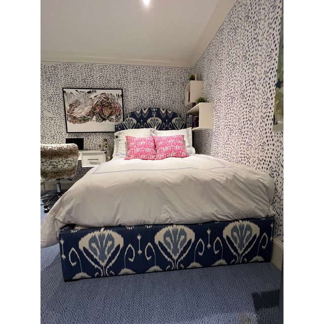 Kravet Custom Full Size Bed With Padded Headboard and Sideboards Chairish