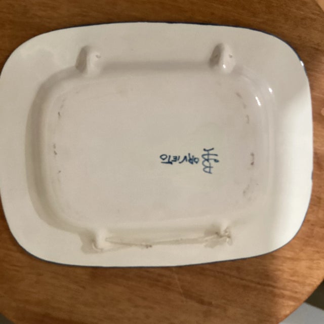 Vintage Orvieto Ceramic Rectangular Platter with Hand Painted Grape & Fruit Motifs, Artist Signed Italy For Sale - Image 11 of 12