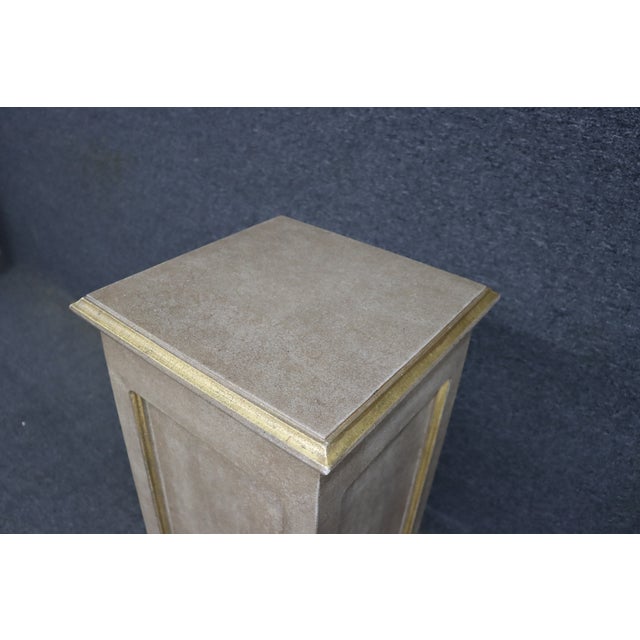 Wood Hollywood Regency Painted Pedestal Stand For Sale - Image 7 of 10