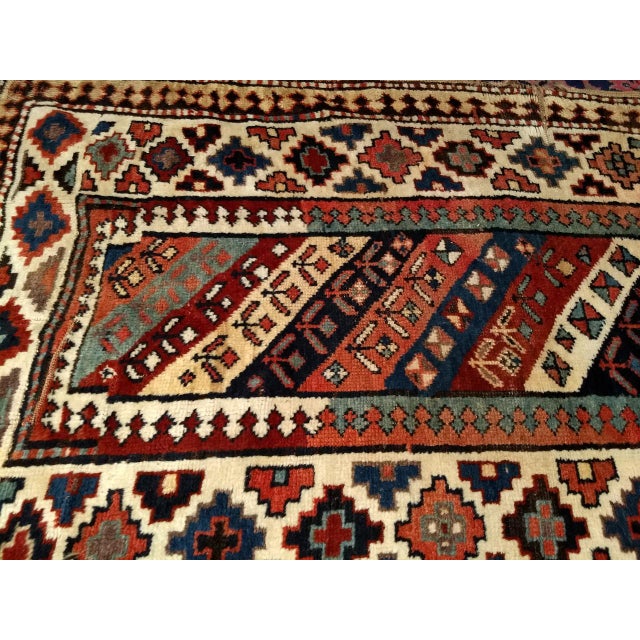 19th Century Gendje Kazak Runner, Hand-Knotted, Wool Pile, Caucasus, 4' x 9' For Sale - Image 16 of 18