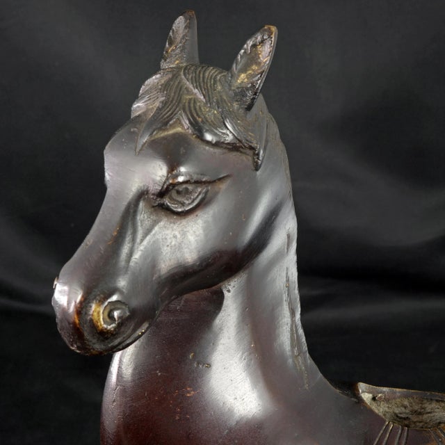 Metal Antique Japanese Meiji Bronze Horse Figural Censer For Sale - Image 7 of 11