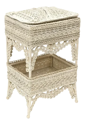 Victorian Wicker Sewing Stand