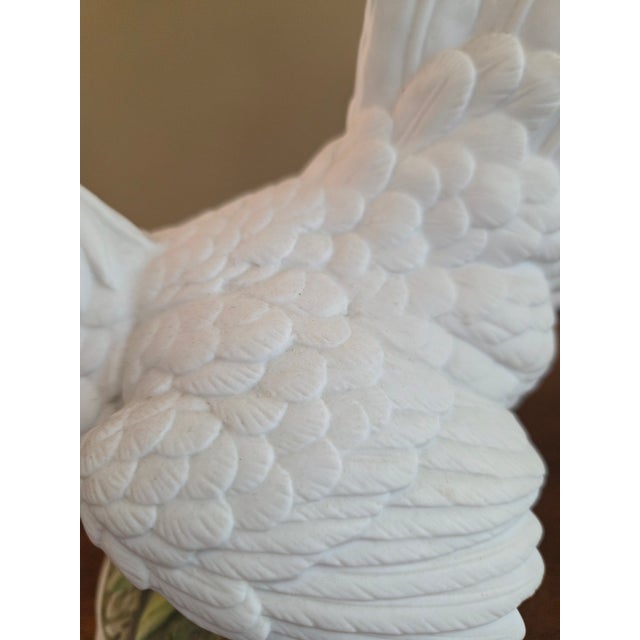 Ceramic Vintage Hen Chicken - Hand-Painted Bisque Porcelain Statue From Andrea by Sadek For Sale - Image 7 of 12