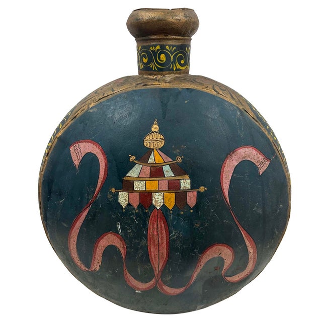 1950s Mid 20th Century Vintage Mughal Metal Water Vessel From Rajasthan India For Sale - Image 5 of 10