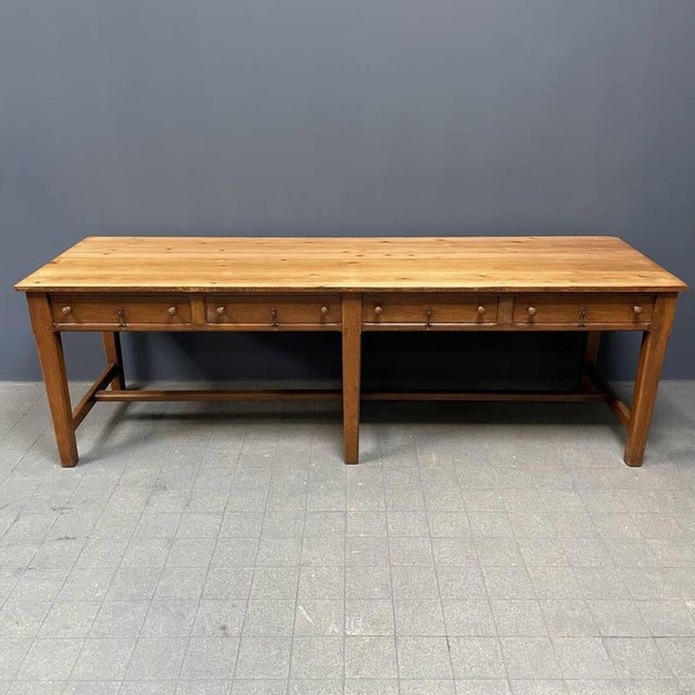 Wood Large Drapery Fabric Table, 1880s For Sale - Image 7 of 18