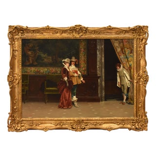 Tito Conti, Italian Genre Scene, 1879, Oil on Canvas, Framed For Sale