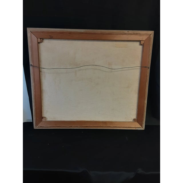 Vintage Framed Oil Painting of a Town Square For Sale In West Palm - Image 6 of 8