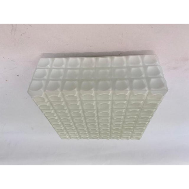 Metal Mid-Century Milk Glass Flush Mount or Wall Light, Former Czechoslovakia, 1970s For Sale - Image 7 of 10