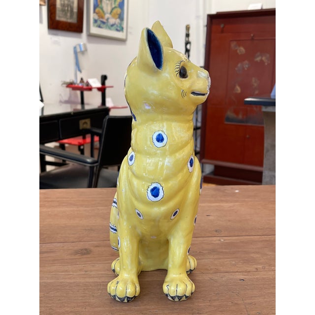 Emile Gallé, Yellow Cats, 1800s, Ceramic, Set of 2 For Sale - Image 5 of 16