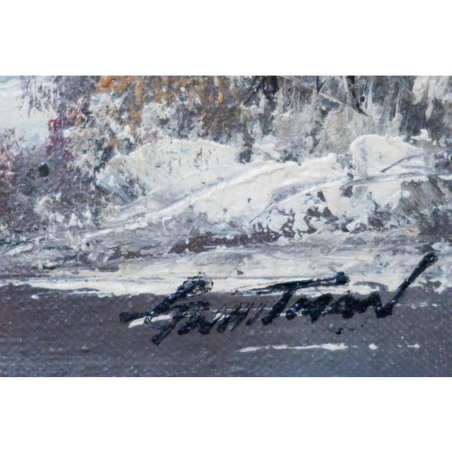 Late 20th Century Original Mountain Landscape Oil Painting by George Whitman For Sale - Image 6 of 12