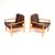 Mid-Century Modern Vintage Swedish Leather and Birch Lounge Chairs attributed to Ingemar Thillmark for Ope, 1960s, Set of 2 For Sale - Image 3 of 11