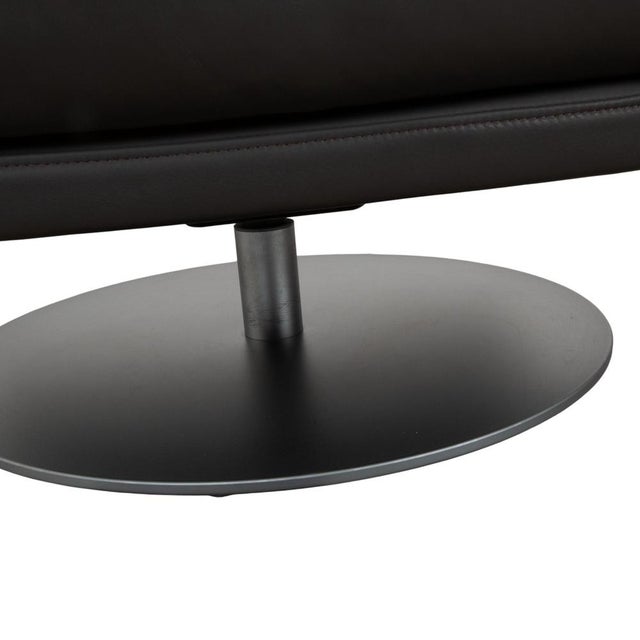 Set of Armchair and Ottoman in Black Leather from Rolf Benz For Sale - Image 10 of 18