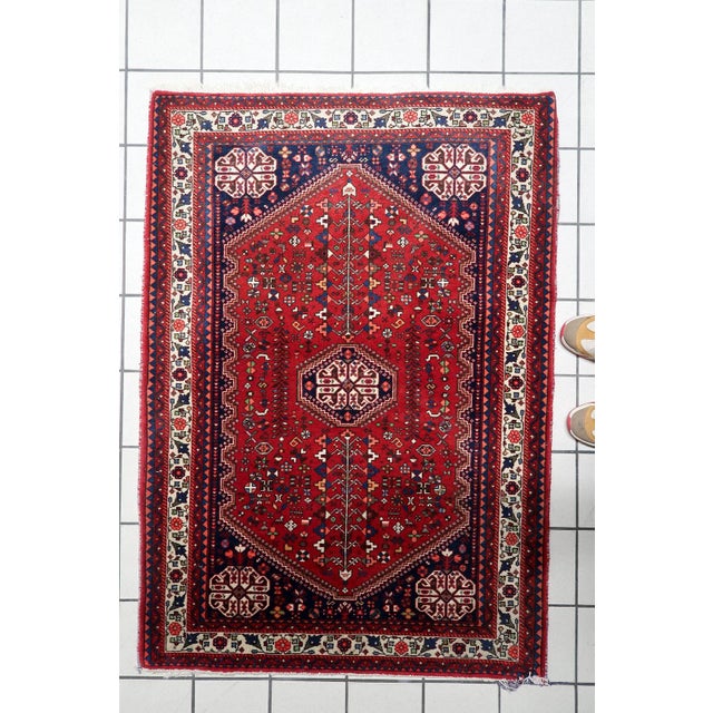 1920s, Antique Persian Qashqai Rug 4' X 5' For Sale - Image 14 of 15