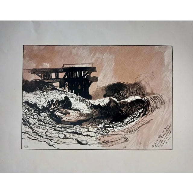 Modern Victor Hugo, La Vague, 1925, Engraving For Sale - Image 3 of 3