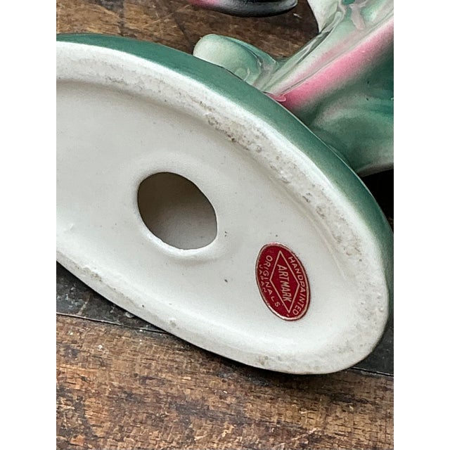 Mid-Century Modern Vintage MCM Glazed Ceramic Flamingo For Sale - Image 3 of 12