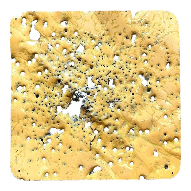 Vintage Boho Pierced Metal Wall Sculpture For Sale