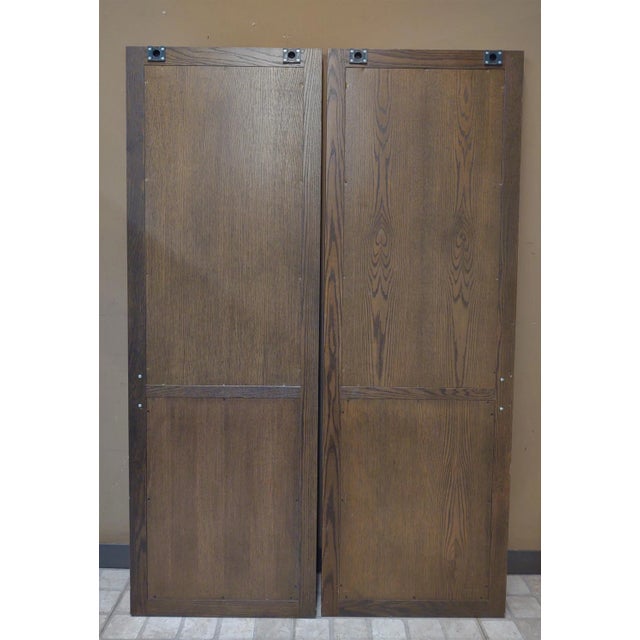 Andre Originals-SoHo Grand Nyc Oak Closet Doors With Geometric Mirrored Glass - A Pair For Sale - Image 4 of 6