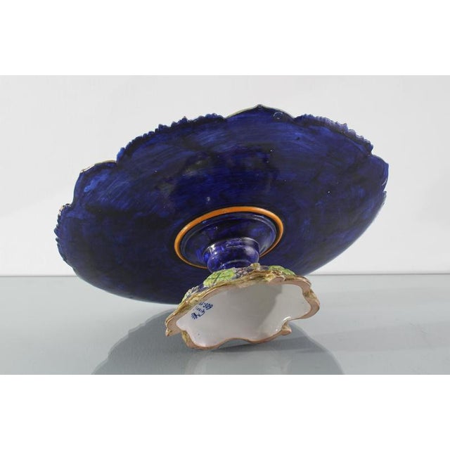 Brown Hand-Decorated Porcelain Cake Stand from Ginori, Italy, 1800s For Sale - Image 8 of 14