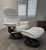 The iconic Stressless lounge chair and matching ottoman in White Leather and Rosewood by Ekornes represent the pinnacle of...