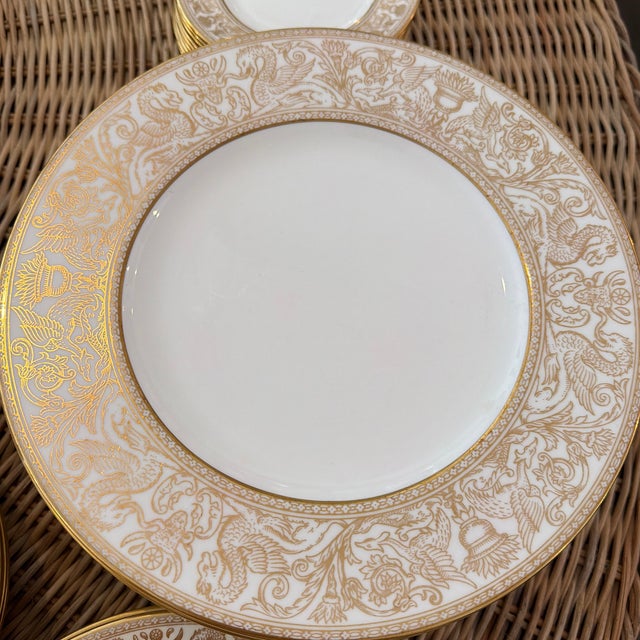 Wedgwood Late 20th Century Wedgwood Florentine Gold Dragon Dishes- 114 Pieces Service for 12 For Sale - Image 4 of 12