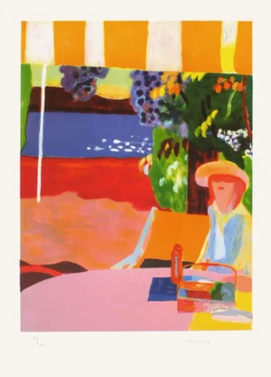 1985 Roberto Ortuno Femme Dans Le Jardin Lithograph