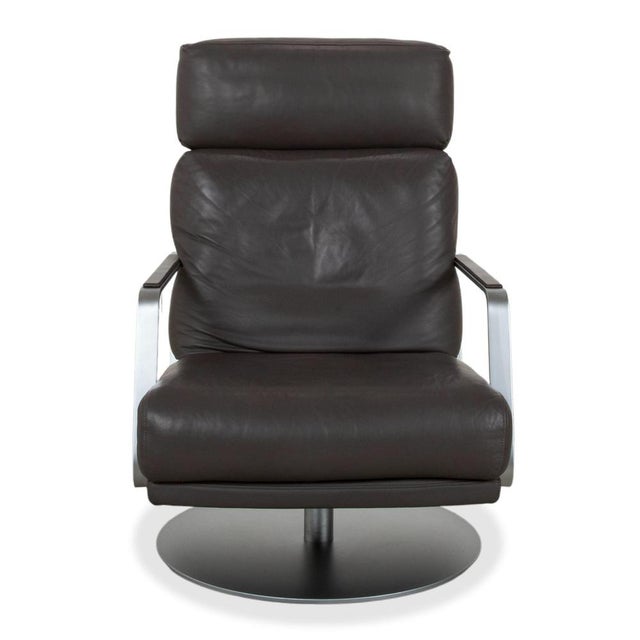 Set of Armchair and Ottoman in Black Leather from Rolf Benz For Sale - Image 15 of 18