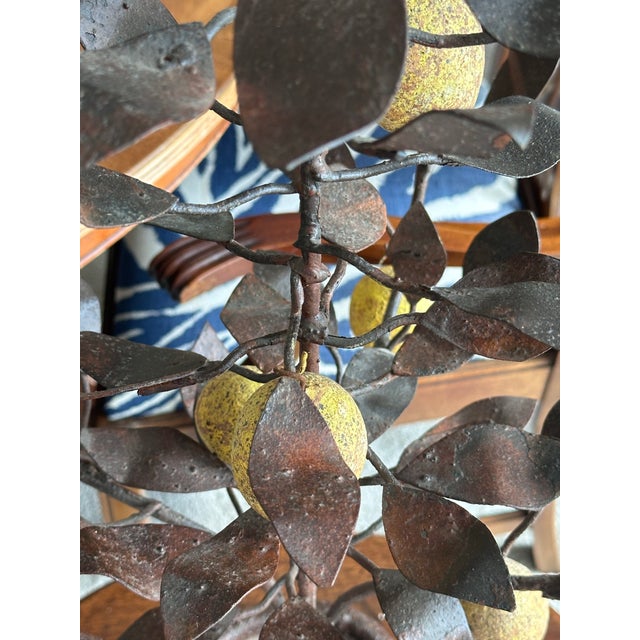 Antique Tole Topiary With Stone Lemons For Sale - Image 4 of 11