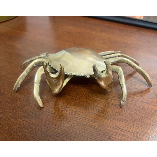 1960s Vintage Articulated Brass Crab Ashtray For Sale - Image 5 of 6