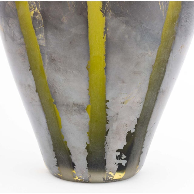 Adam Aaronson Silver Striped Glass Vase, 2001 For Sale - Image 10 of 14